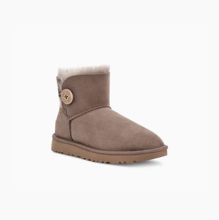 UGG Mini Bailey Button II Caribou Boots for Women (GMZR18425)